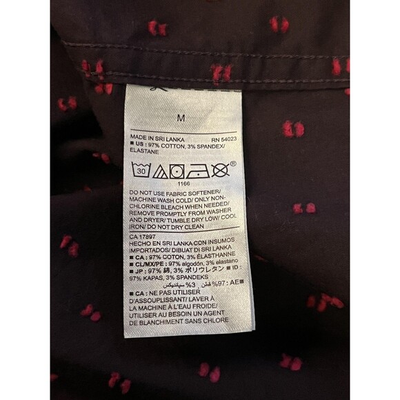 Old Navy Shirt Mens Medium Purple Red Slim Fit The Signature Button Down Stretch - Picture 6 of 6